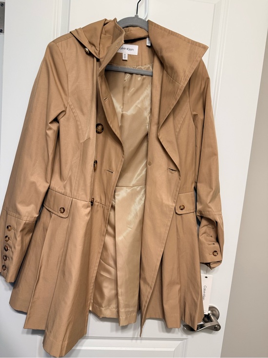 Calvin Klein Jackets & Blazers - Calvin Klein Hooded Khaki Trench Coat